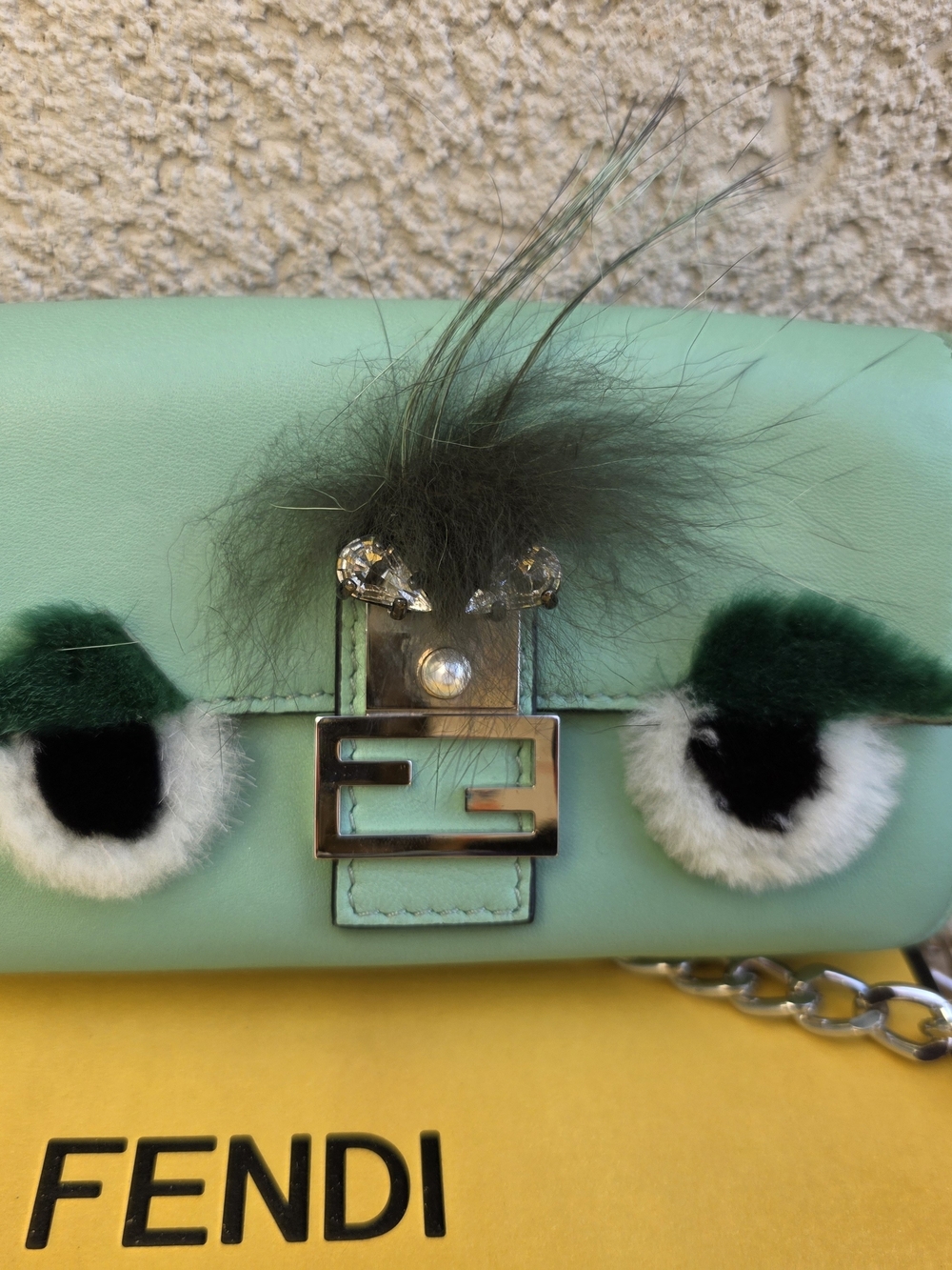 Fendi Mint Green Monster Bag Charm Crossbody
